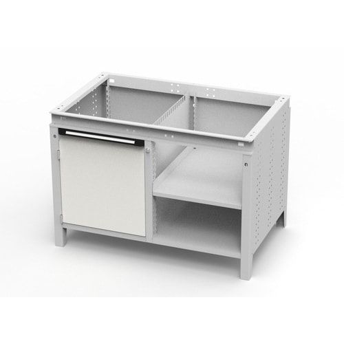 OTTOKIND Werkbank - bündige Arbeitsplatte - 850 x 1.150 x 750 mm (HxBxT) - Schrank - 2 Ablageböden - lichtgrau