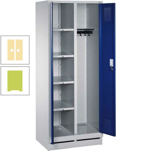 Mehrzweckschrank, Doppeltüren, Füße, 2 Abteile a 300 mm, Korpus anthrazitgrau, Tür anthrazitgrau, 1.800 x 600 x 500 mm (HxBxT)