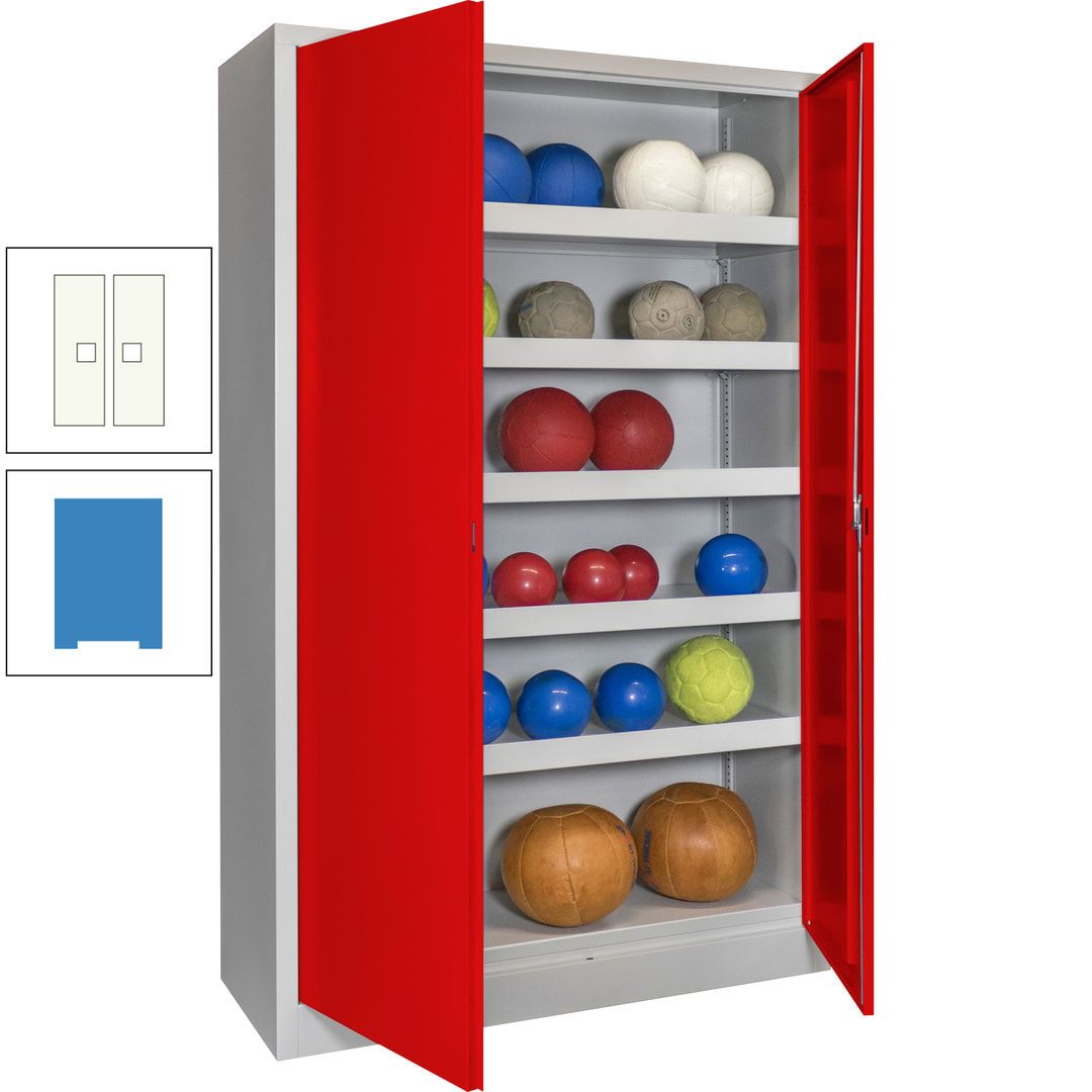 Ballschrank - Vollblechtüren - 5 Böden - 1.950x1.200x500 mm (HxBxT) - anthrazitgrau