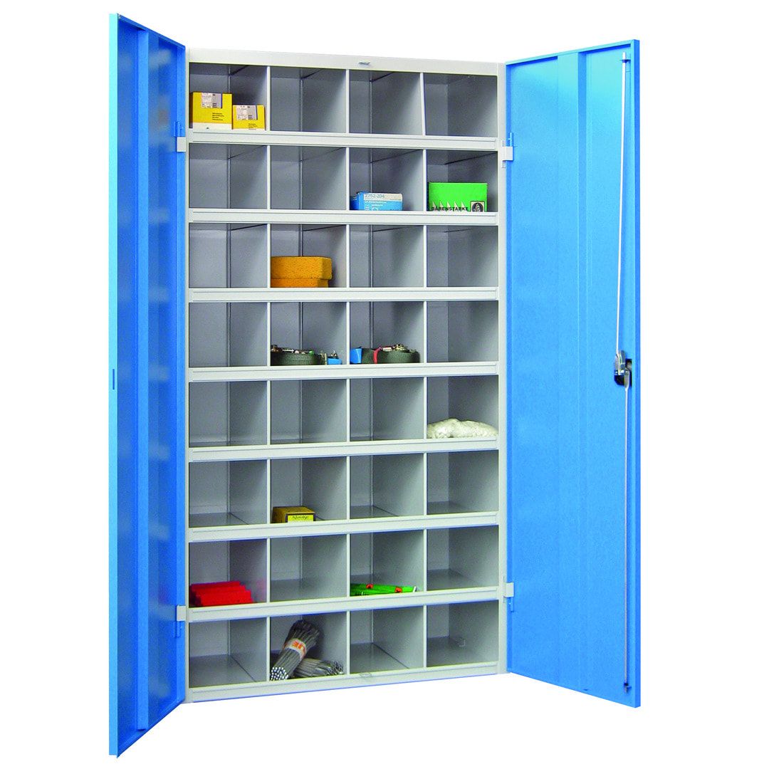 Fächerschrank - Sortierstation - Büroschrank - 32 Fächer - 1.800 x 1.000 x 530 mm (HxBxT) - Materialschrank - anthrazitgrau