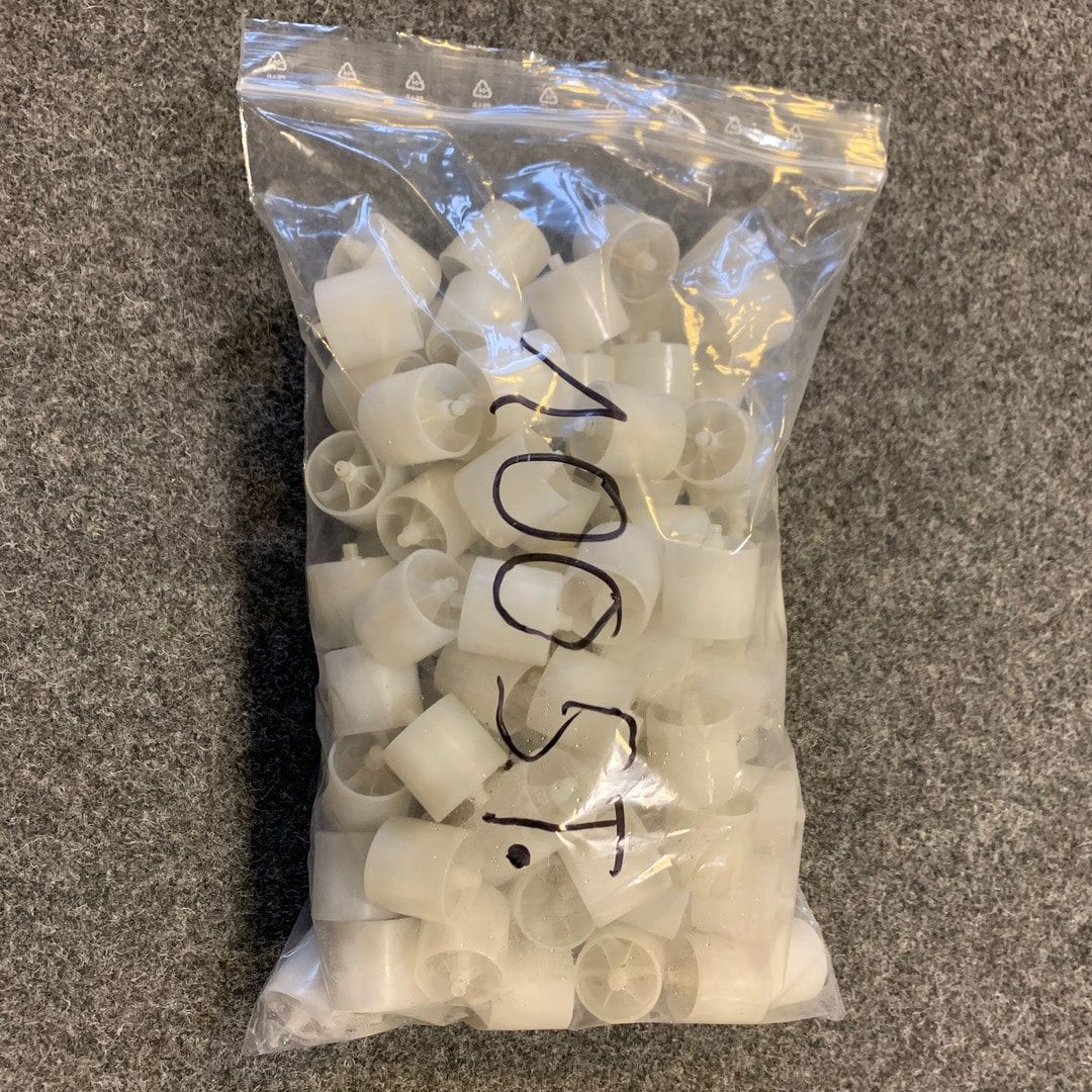 Gebrauchte Röllchen aus Kunststoff für Durchlaufregal - Röllchenleiste - Kommissionierregal - 100 Stück - weiß