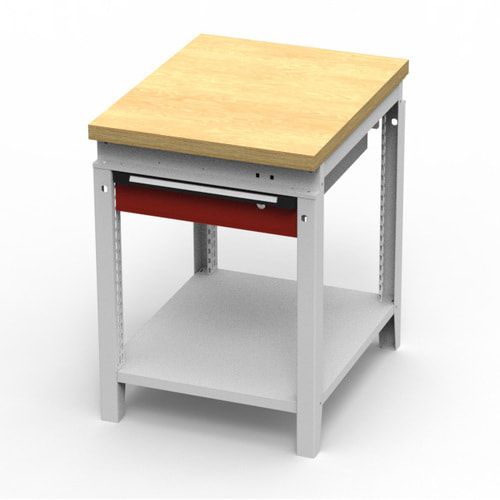 OTTOKIND Werkbank - Arbeitsplatte bündig - 850 x 605 x 750 mm (HxBxT) - Schublade - Ablageboden - lichtgrau