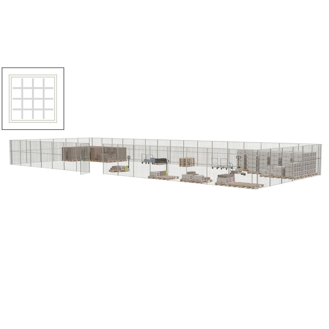 Maschinen Schutzgitter - Hallentrennwand - Sicherheitszaun - Tür - 66 m - 2.200 x 24.400 x 9.400 mm (HxBxT) - enzianblau