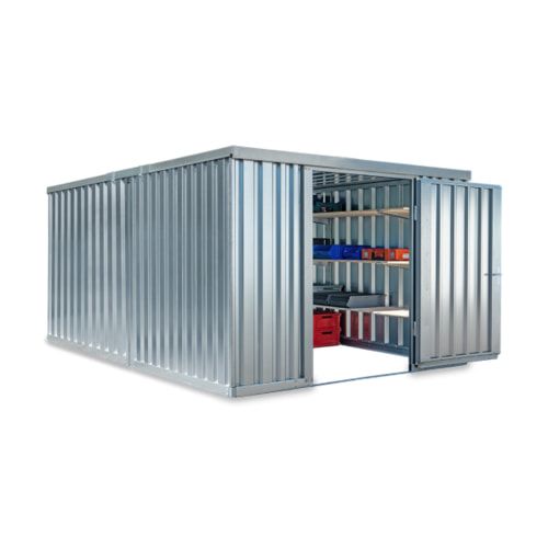 Container, Lagercontainer, Schnellbaucontainer, Materialcontainer, Baucontainer, Gerätehaus, zerlegt, 2.150 x 3.050 x 4.340 mm (HxBxT)