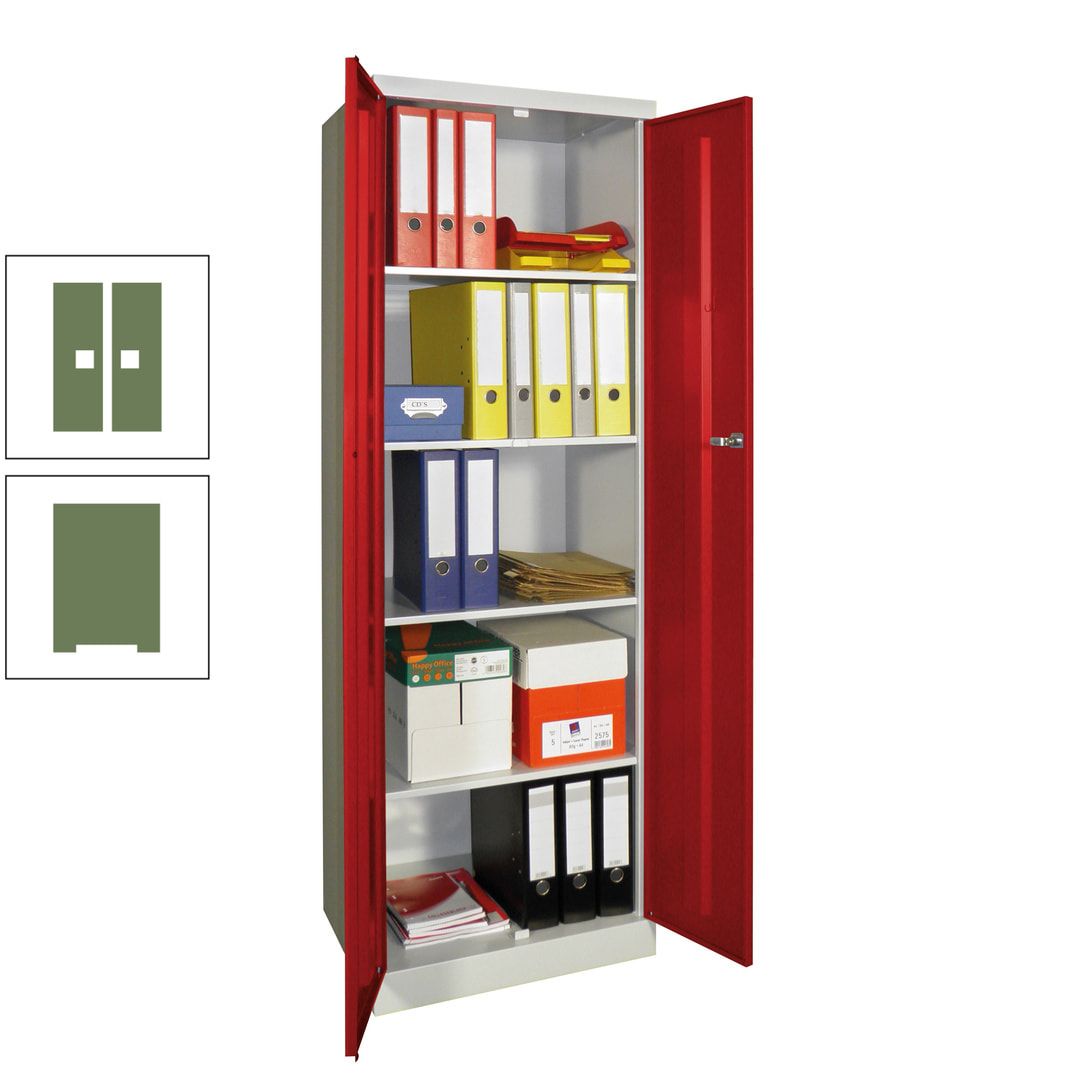 Aktenschrank - Sockel - 4 Böden - 1.800x600x500 mm (HxBxT) - Zylinderschloss - anthrazitgrau