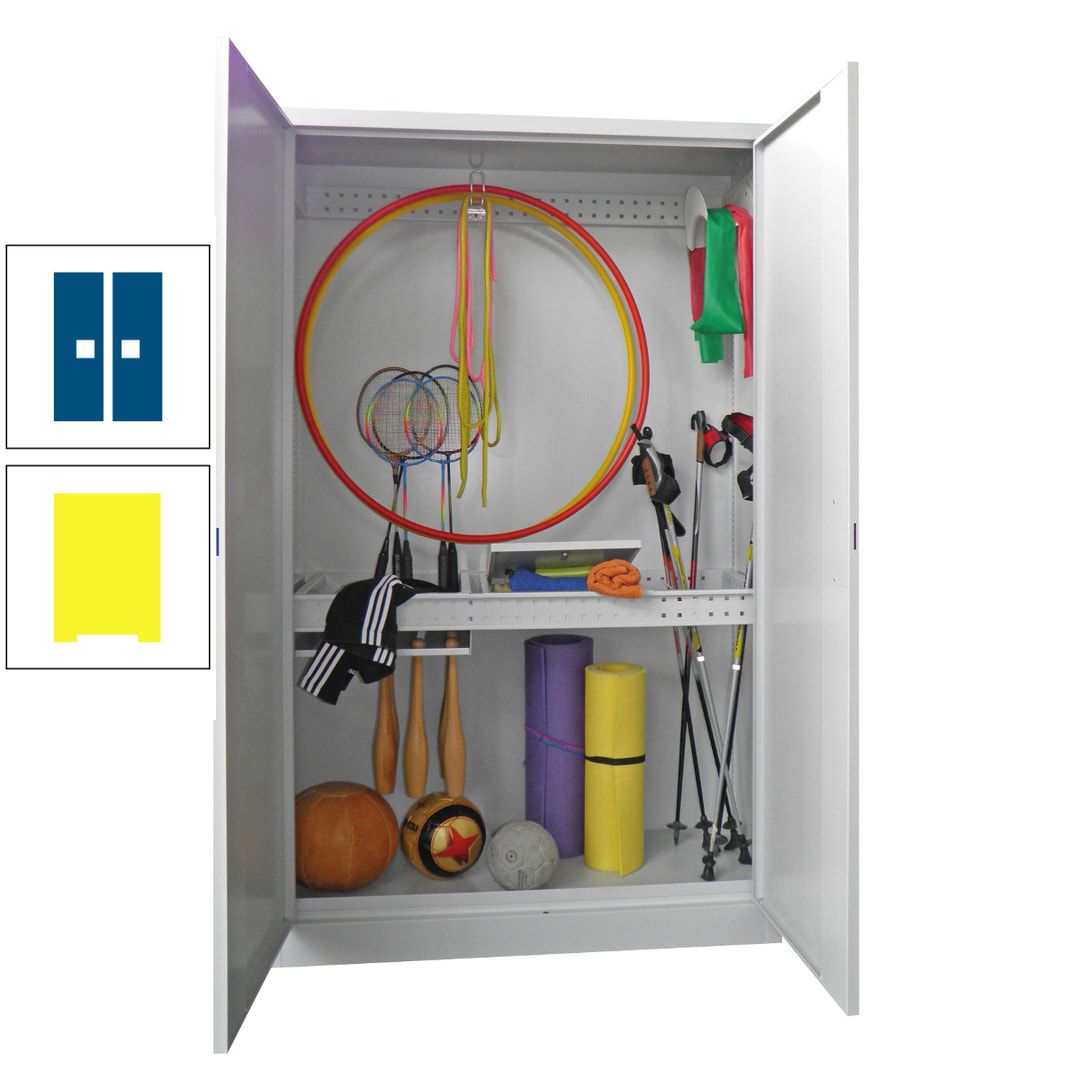 Sportschrank - Vollblechtüren - Variante 1 - 1.950x1.200x500 mm (HxBxT) - anthrazitgrau