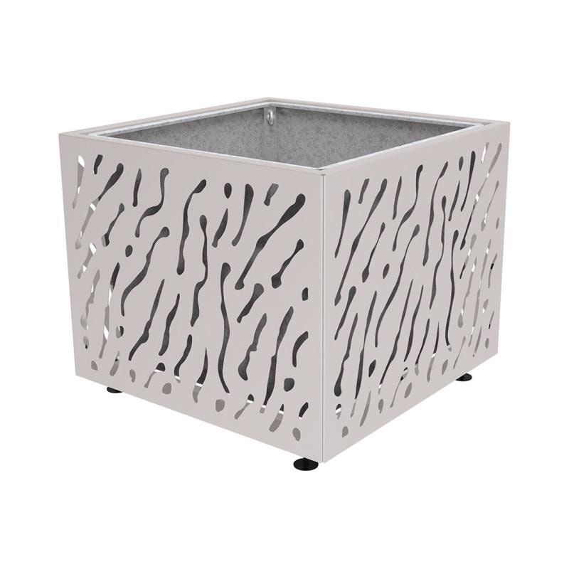 Pflanzbehälter, Stahlblech fvz, einfarbig, innen feuerverzinkt mit Verladungsgriffen, verstellbare Füße, 870 x 990 x 990 mm (HxBxT), enzianblau