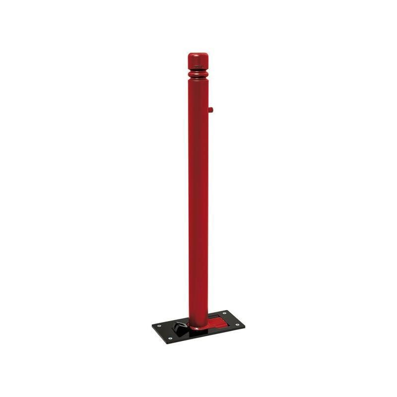 Klappbarer Pfosten mit Ringkopf - 76 x 1.082 mm (DxH) - Überfahrhöhe 98 mm - Farbe enzianblau - Absperrpfosten
