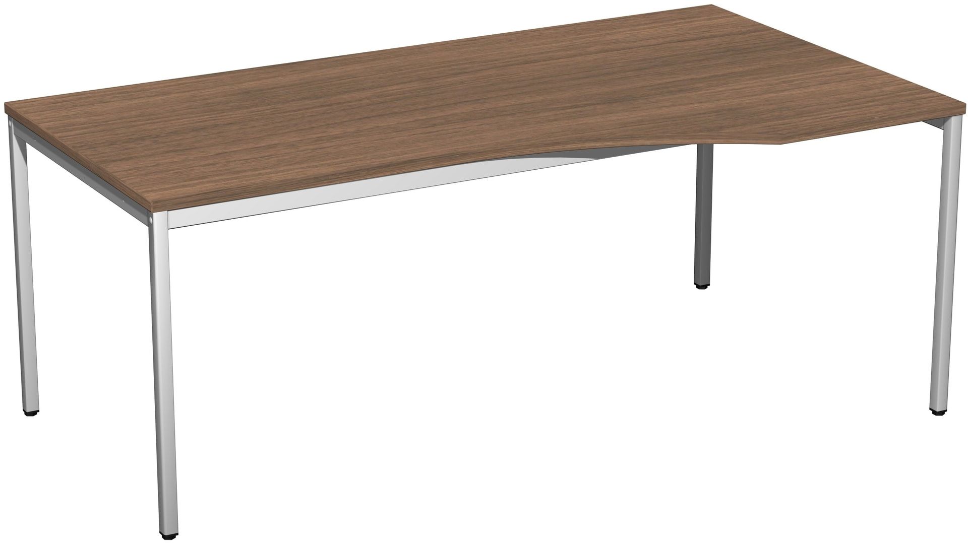 Schreibtisch - 4-Fuß Eco - Eckschreibtisch rechts - 720 x 1.800 x 1.000 mm (HxBxT) - Gestell lichtgrau - Ahorn