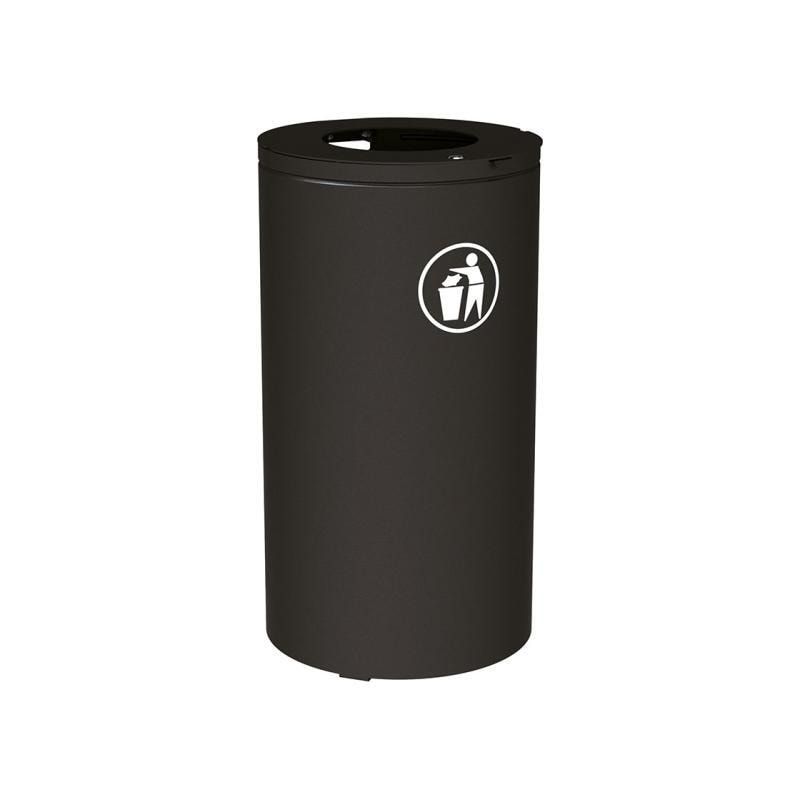 Abfalleimer mit Inneneimer - 80 Liter - 450 x 845 mm (DxH) - mit Verankerungsstäben - Farbe enzianblau