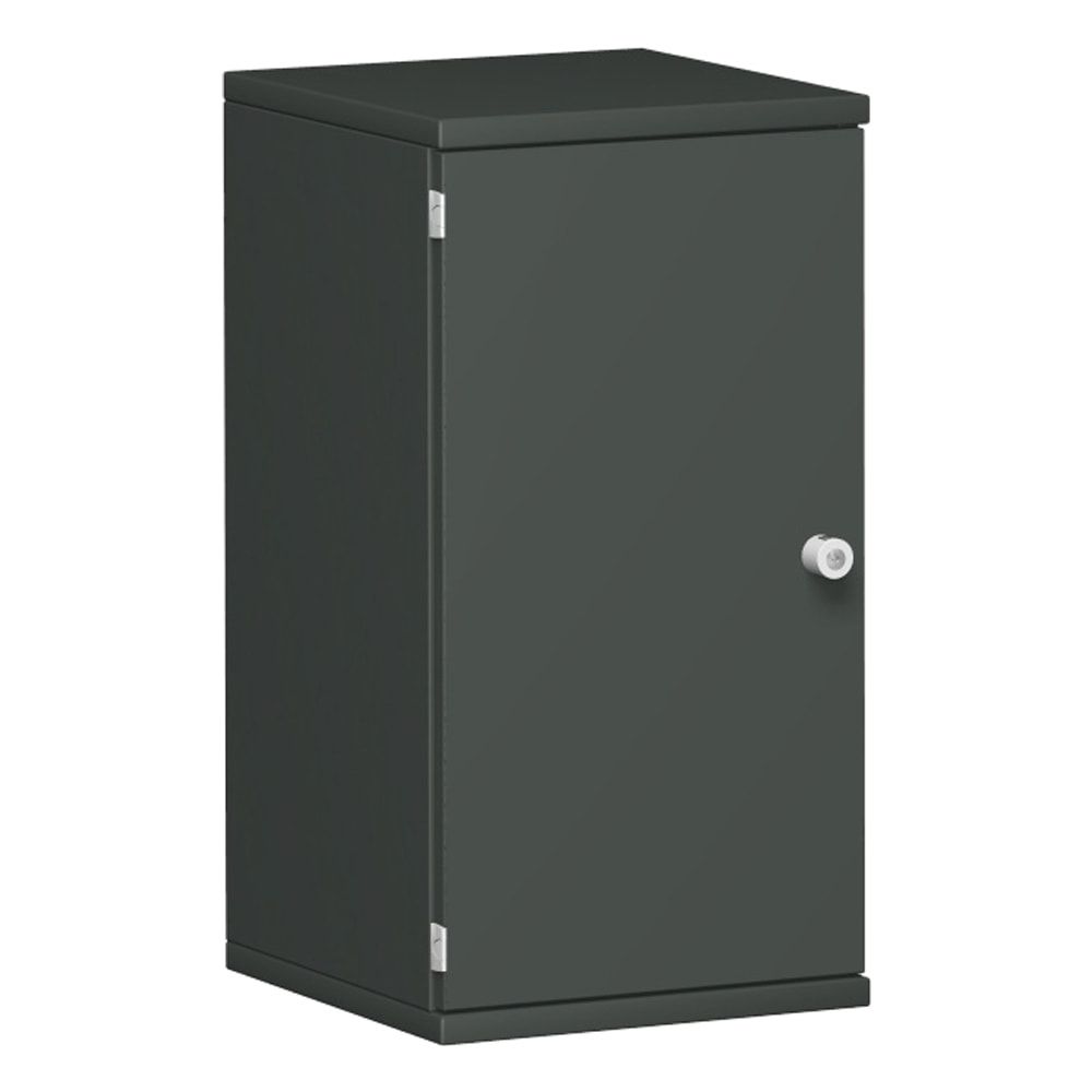 Flügeltürenschrank, Holztüren, Schloßseite links, 2 Ordnerhöhen, 1 Einlegeboden, 768 x 600 x 425 mm (HxBxT), Frontfarbe Ahorn, Korpusfarbe Ahorn