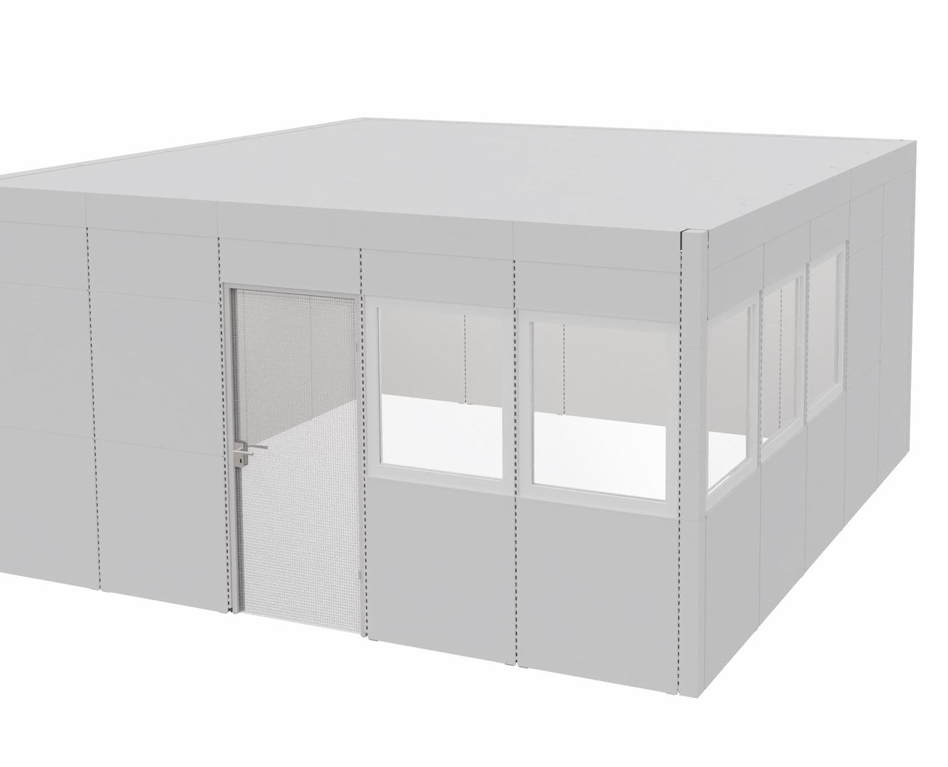 OTTOKIND Akustik-Kabine, Raumkabine, Bürokabine, ca. 12 qm, 2.610 x 4.230 x 3.230 mm (HxBxT), Schalldämmung, LED-Beleuchtung, Stahlblech, lichtgrau