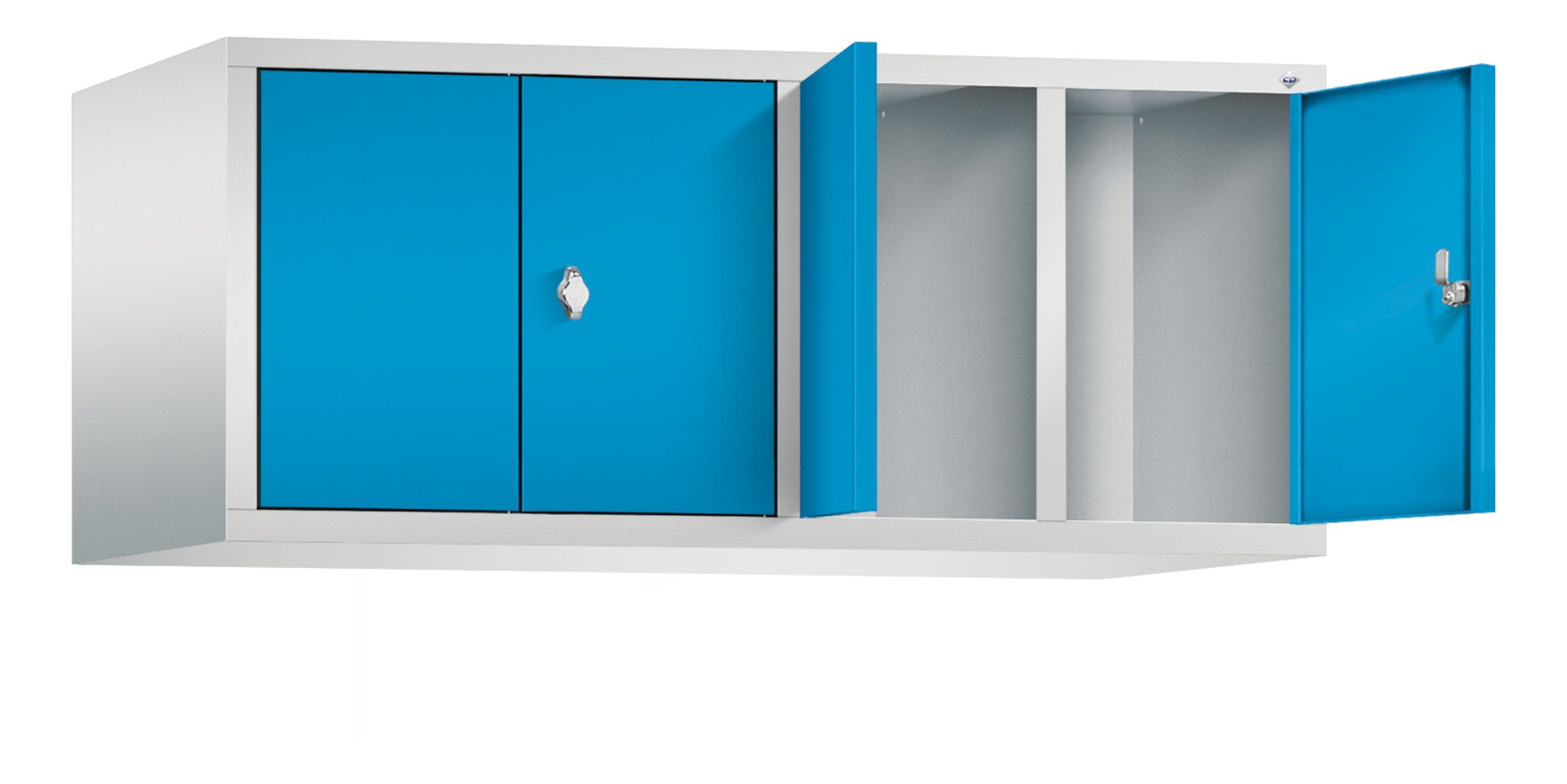 Aufsatzschrank für Spinde und Schließfachschränke, Doppeltüren, 4 Abteile, Korpus anthrazitgrau, Türfarbe anthrazitgrau, 500 x 1.190 x 500 mm (HxBxT)