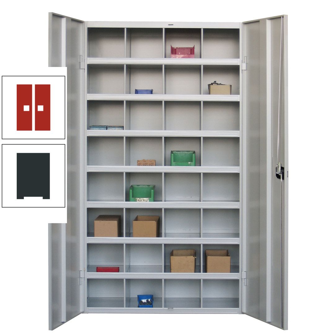 Fächerschrank - Sortierstation - Büroschrank - 32 Fächer - 1.800 x 1.000 x 530 mm (HxBxT) - Materialschrank - anthrazitgrau