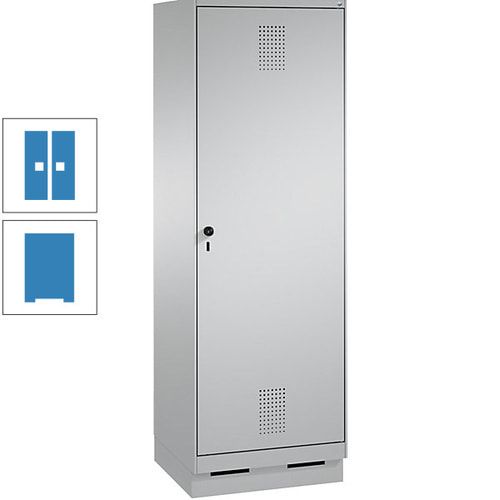 Doppel-Spind, Garderobenschrank, 1 Tür für 2 Abteile a 300 mm, Korpus anthrazitgrau, Türen anthrazitgrau, 1.800 x 600 x 500 mm (HxBxT)