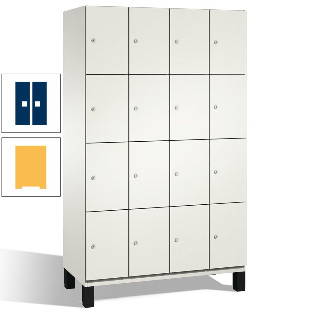 Fächerschrank, Stahlschrank, 16 Fächer, Türöffnungsbegrenzer, mit Füßen, Korpus lichtgrau, Tür anthrazitgrau, 1.980 x 1.200 x 525 mm (HxBxT)