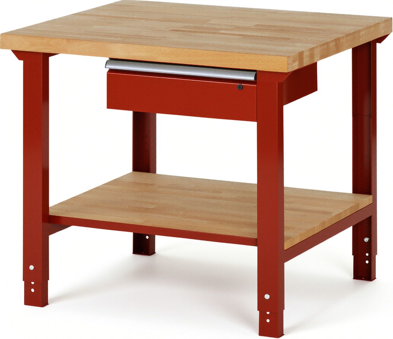 Werkbank mit Ablage - 1 Schublade - 150:1 - höhenverstellbar 790 - 1.140 mm - 1.000 x 900 mm (BxT) - 750 kg - Buche - Anthrazitgrau