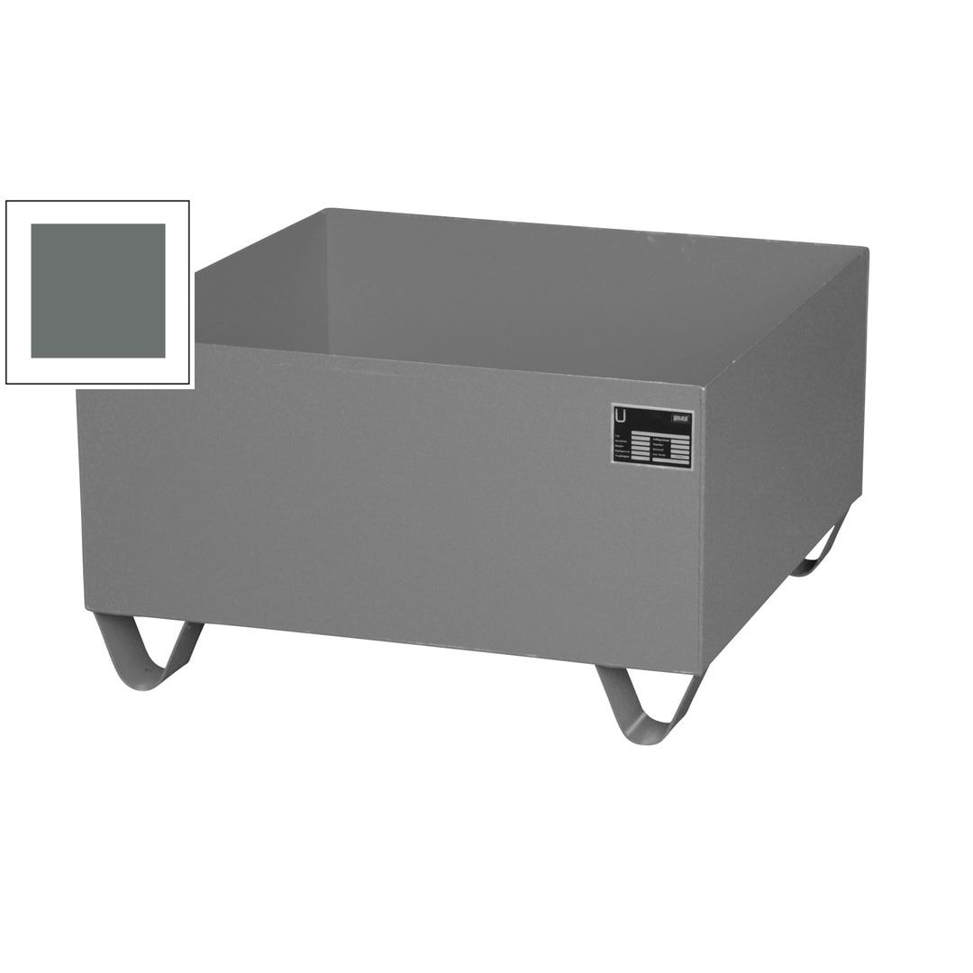 Auffangwanne - 800 x 800 mm (BxT) - 210 l - Füße - feuerrot