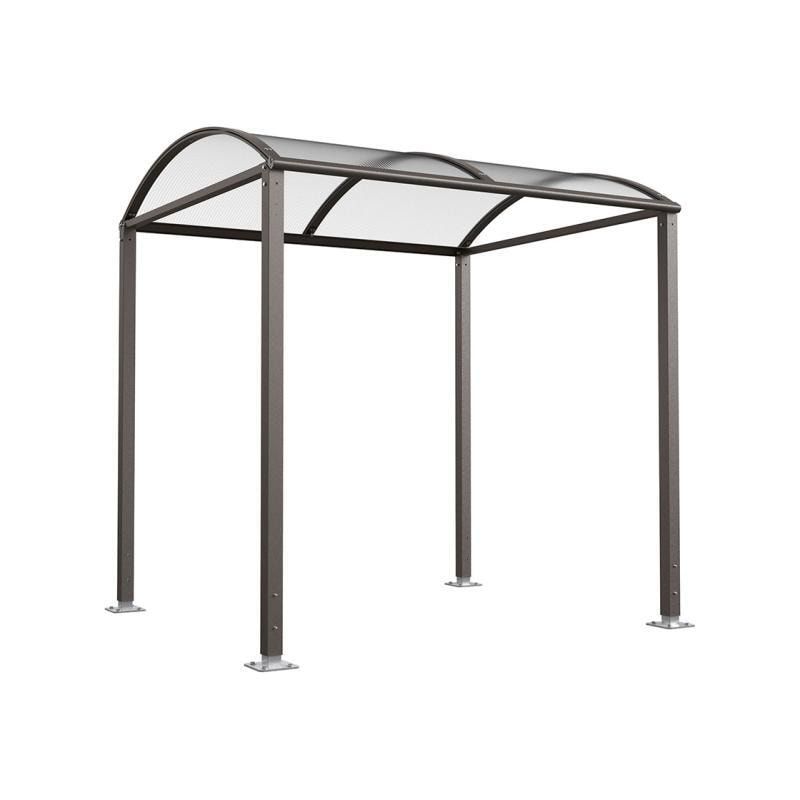 Fahrradunterstand, Fahrradüberdachung, Erweiterung, LED Beleuchtung, 2.635 x 2.500 x 2.090 mm (HxBxT), auf Bodenplatten, Regenrinne, Farbe enzianblau