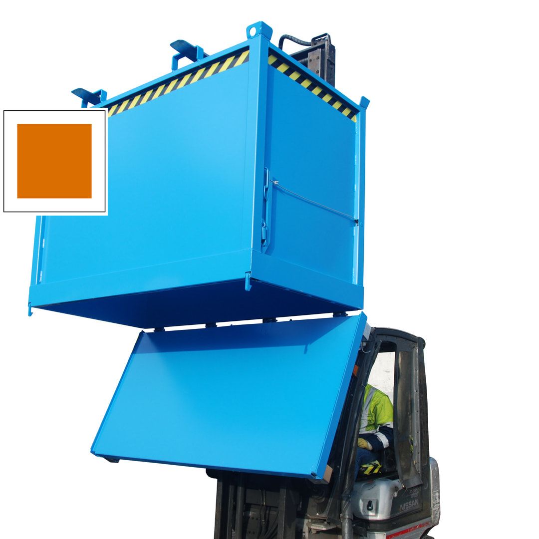BAUER Klappbodenbehälter - 1.000 l Volumen - 1.250 kg - kranbar - feuerrot