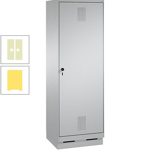 Doppel-Spind, Garderobenschrank, 1 Tür für 2 Abteile a 300 mm, Korpus anthrazitgrau, Türen anthrazitgrau, 1.800 x 600 x 500 mm (HxBxT)