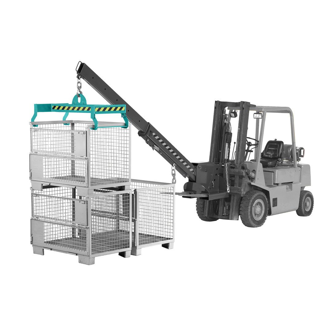 Krantraverse für den Transport von Eurogitterboxen - Traglast 1 t - enzianblau (RAL 5010)