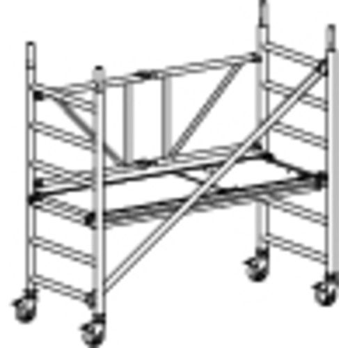 Klappbares Fahrgerüst - mit Ausleger - 1.800 x 1.900 x 800 mm (HxBxT) - Hymer Aluminium Gerüst