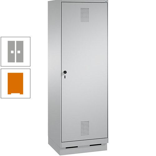 Doppel-Spind, Garderobenschrank, 1 Tür für 2 Abteile a 300 mm, Korpus anthrazitgrau, Türen anthrazitgrau, 1.800 x 600 x 500 mm (HxBxT)