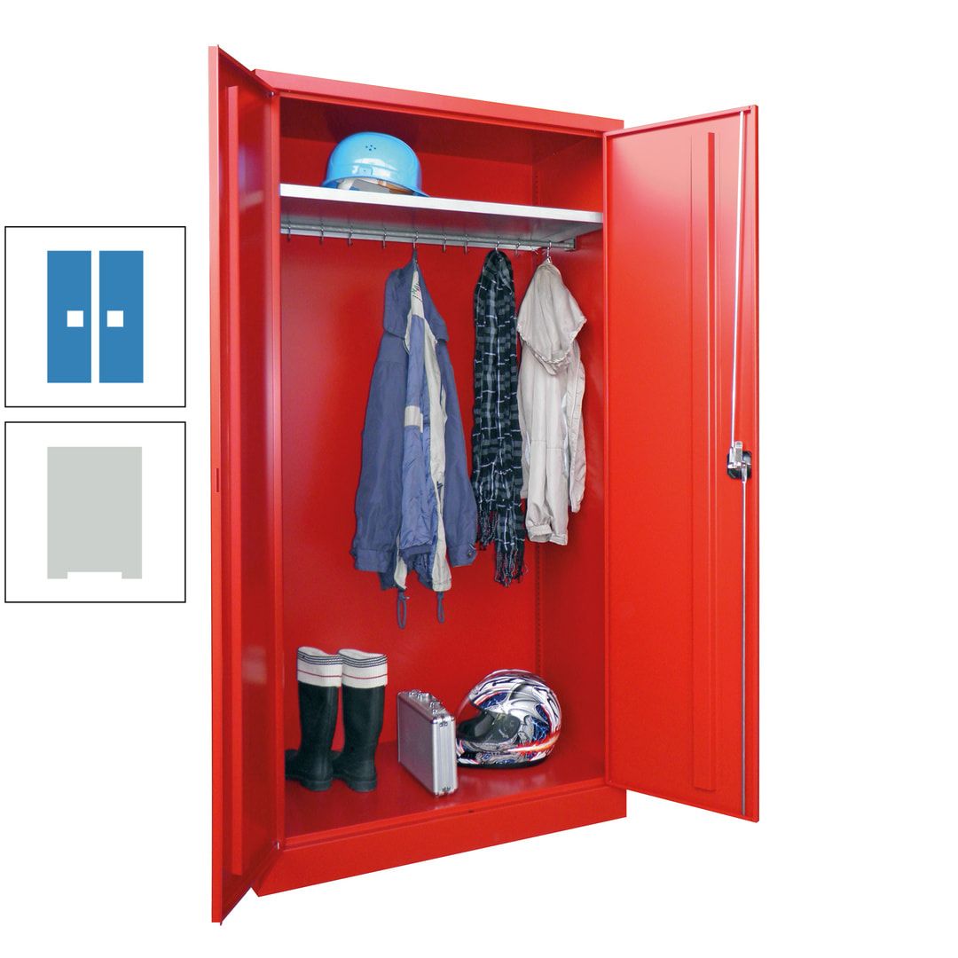 Garderobenschrank - 1.950x1.000x500 mm (HxBxT) - Hutboden, pulverbeschichtet - anthrazitgrau
