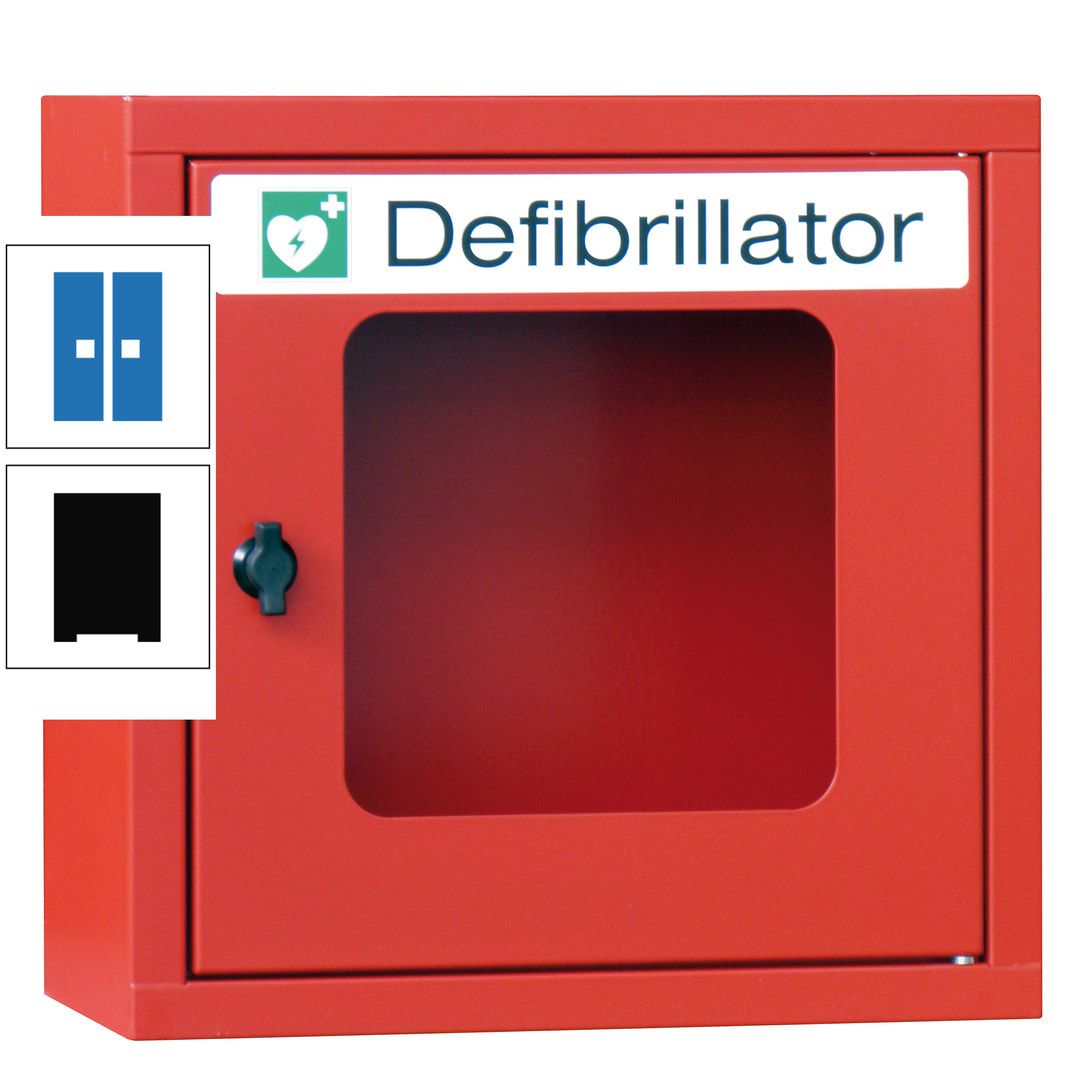 Defibrillatorenschrank - 400 x 400 x 200 mm (HxBxT) - Sichtfenster - anthrazitgrau