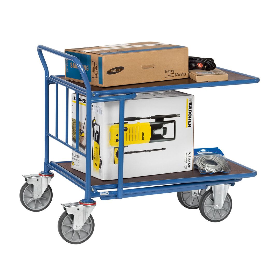 Fetra - Ineinanderschiebbarer Wagen m. 2 Ebenen - 400 kg Traglast - Ladefläche 500 x 850 mm (BxT)