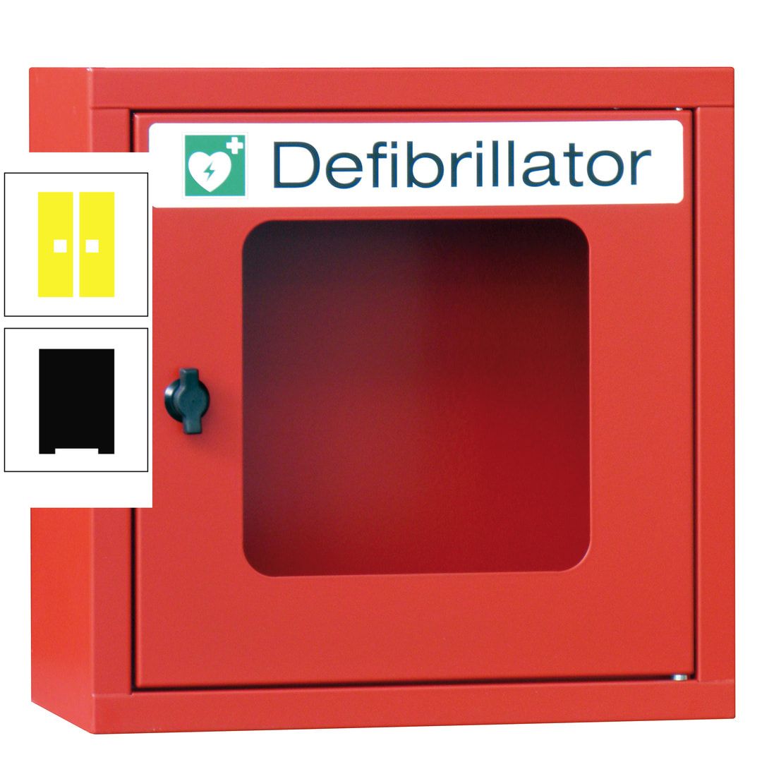 Defibrillatorenschrank - 400 x 400 x 200 mm (HxBxT) - Sichtfenster - anthrazitgrau