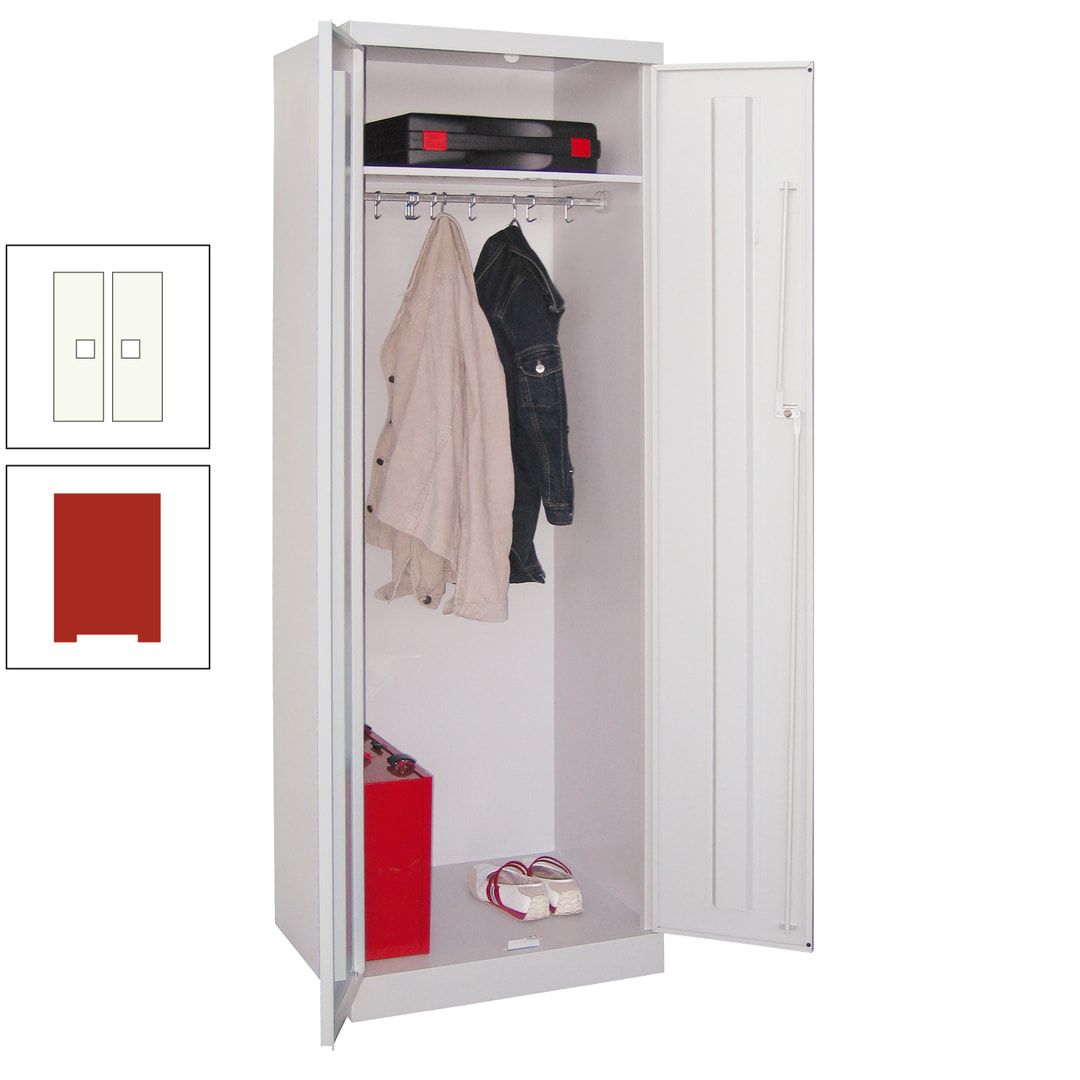 Garderobenschrank - 1 Fachboden - Kleiderstange - 1.800x600x500 mm (HxBxT) - Zylinderschloss - anthrazitgrau