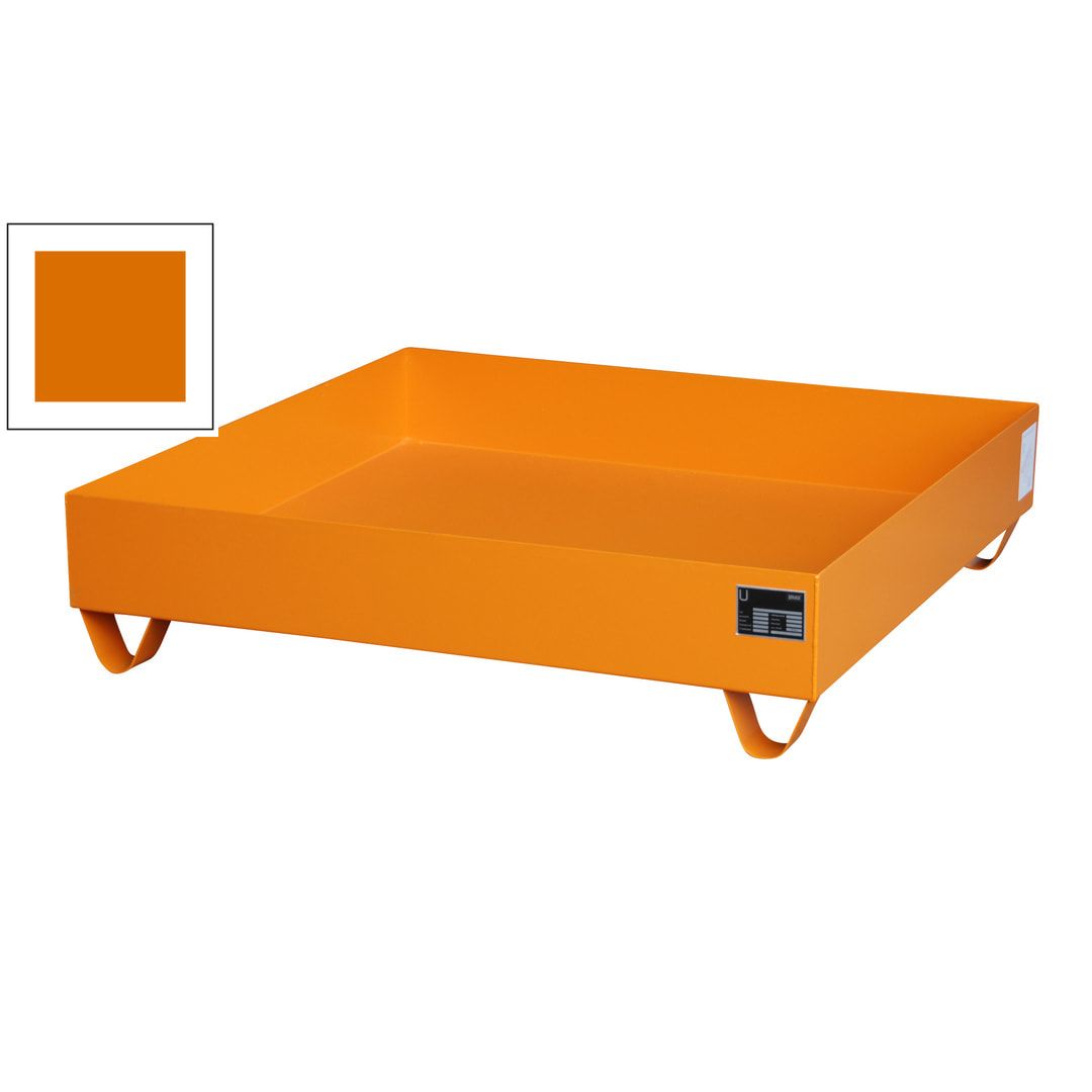Auffangwanne - 1.200 x 1.200 mm (BxT) - 230 l - Füße - feuerrot
