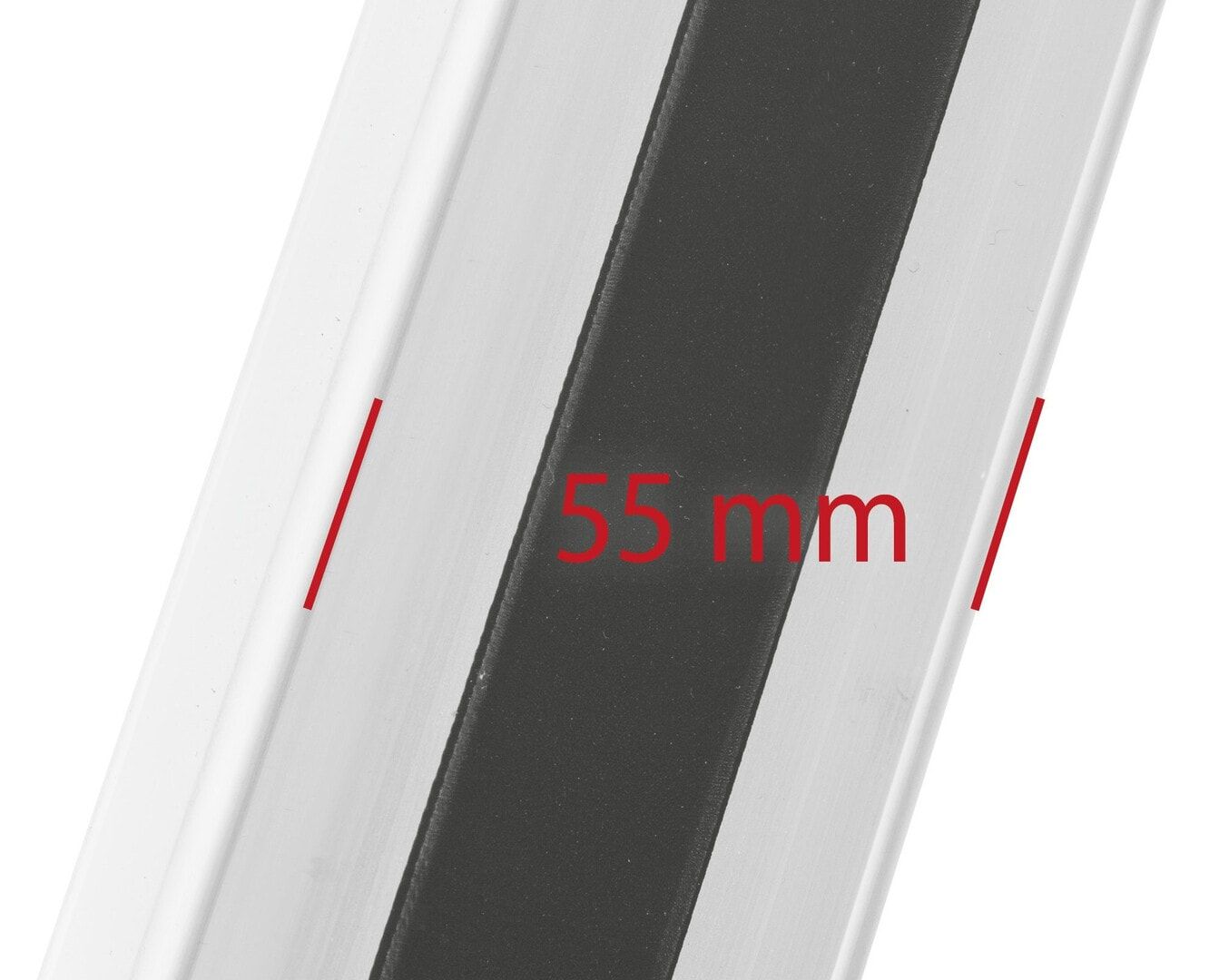 Aluminium Stufenstehleiter, Plattform, Rutschhemmung R11, Kunststoffablage, Eimerhaken, 1.390 x 415 mm (LxB), 3 Stufen, 4 kg, Stufentiefe 80 mm, Hymer