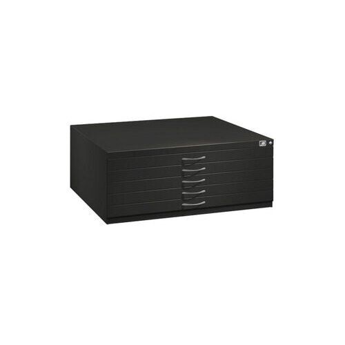 Zeichenschrank, Planschrank, Architektenschrank, Flachablageschrank, DIN A0, 5 Schubladen, Farbe lichtgrau, 420 x 1.350 x 960 mm (HxBxT)