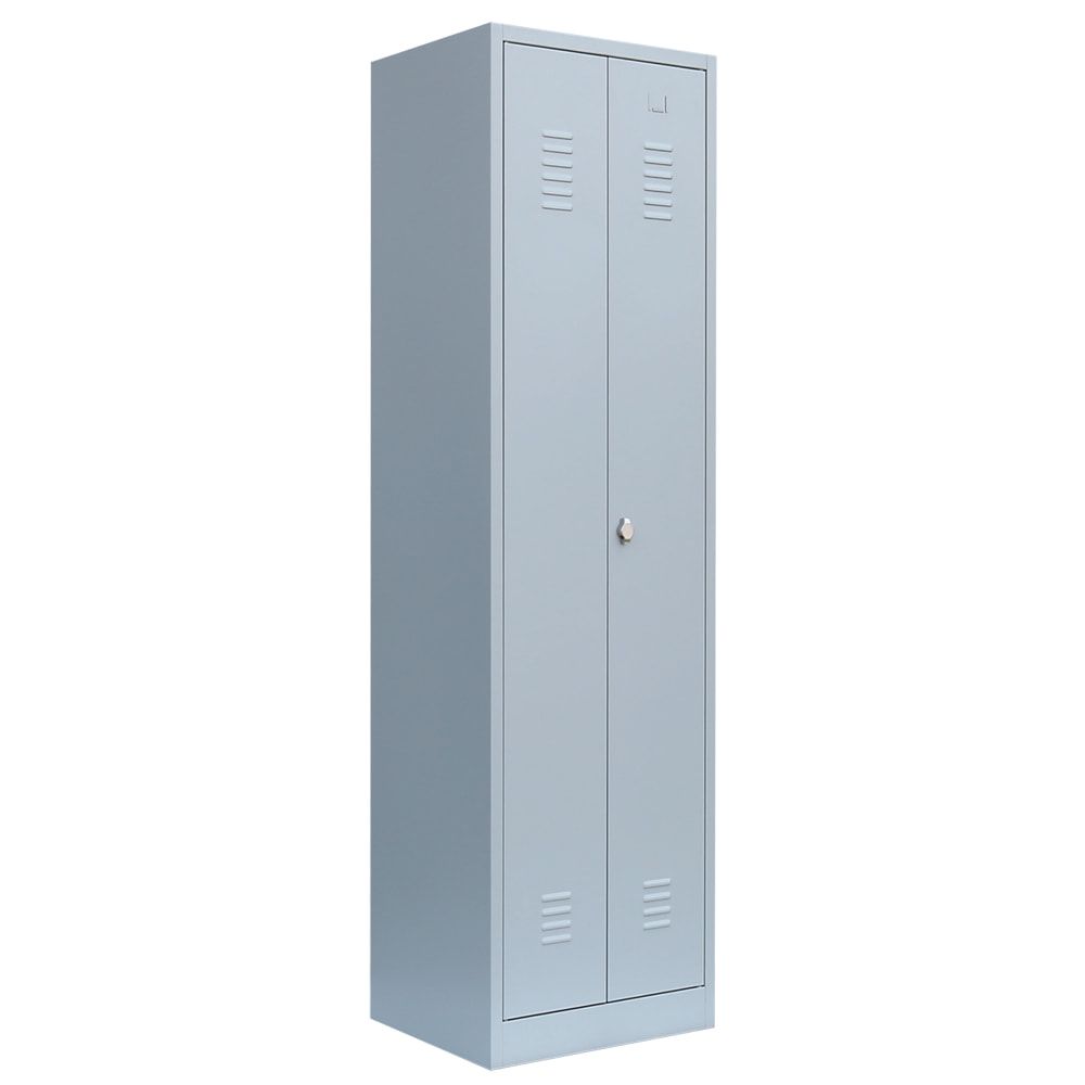 Mehrzweckschrank, Garderobenschrank, 2 Abteile, 6 Fächer, 1.800 x 500 x 500 mm (HxBxT), Kleiderstange, Stahl, Korpus: lichtgrau, Front: anthrazitgrau