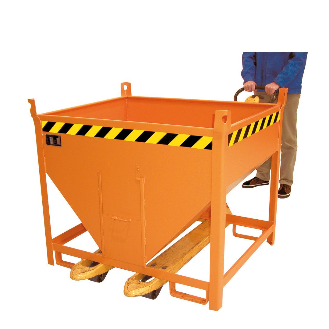 BAUER Silobehälter - 1000 l Volumen - 1500 kg Tragkraft - Schiebeverschluss - feuerrot