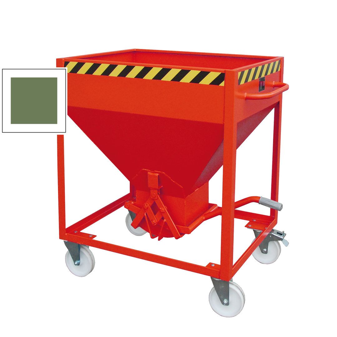 Silobehälter - 600 l - rollbar mit Scherenverschluss - 1.600 x 1.115 x 780 mm - feuerrot (RAL 3000)