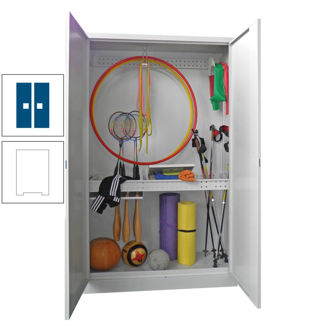 Sportschrank - Vollblechtüren - Variante 1 - 1.950x1.200x500 mm (HxBxT) - anthrazitgrau