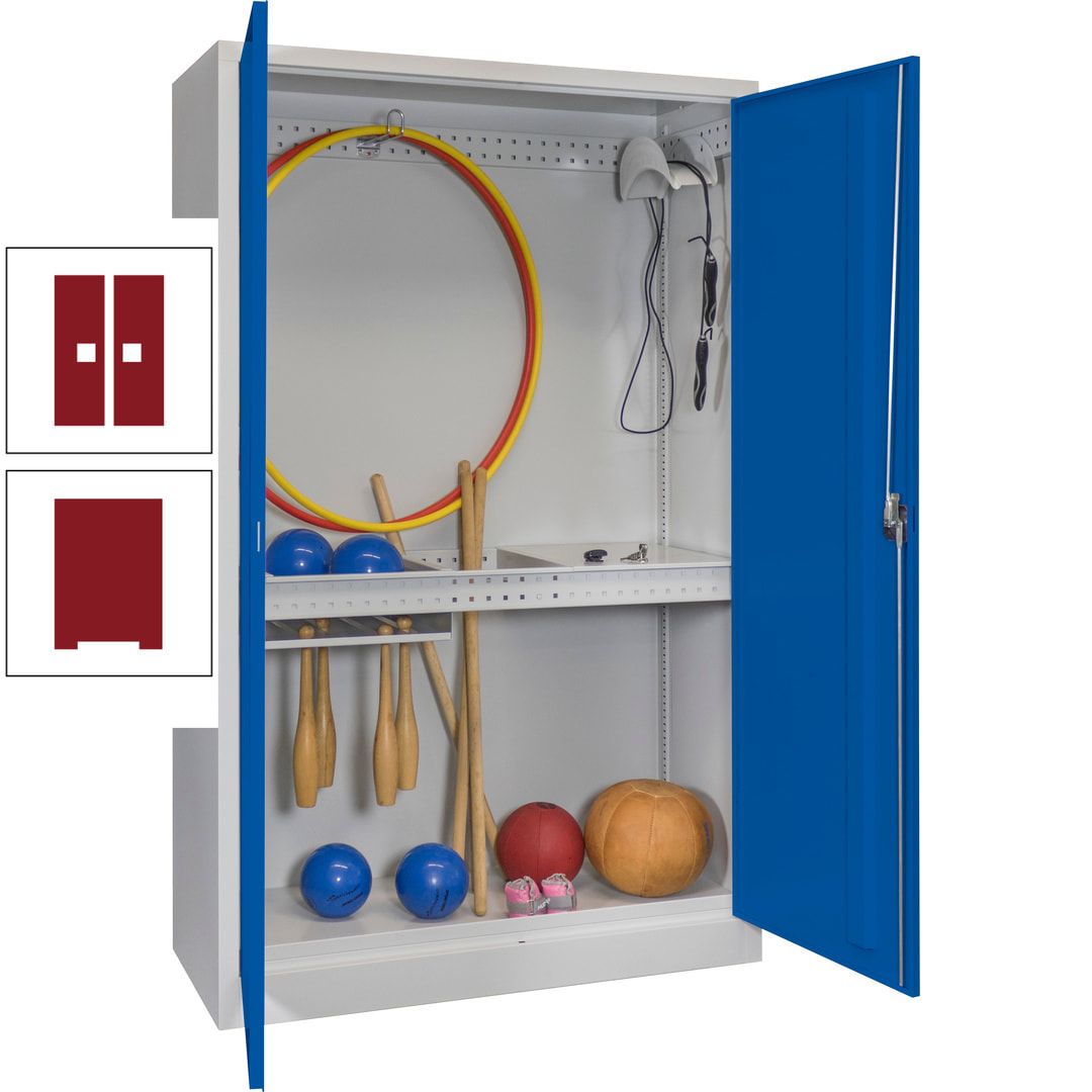Sportschrank - Vollblechtüren - Variante 3 - 1.950x1.200x500 mm (HxBxT) - anthrazitgrau