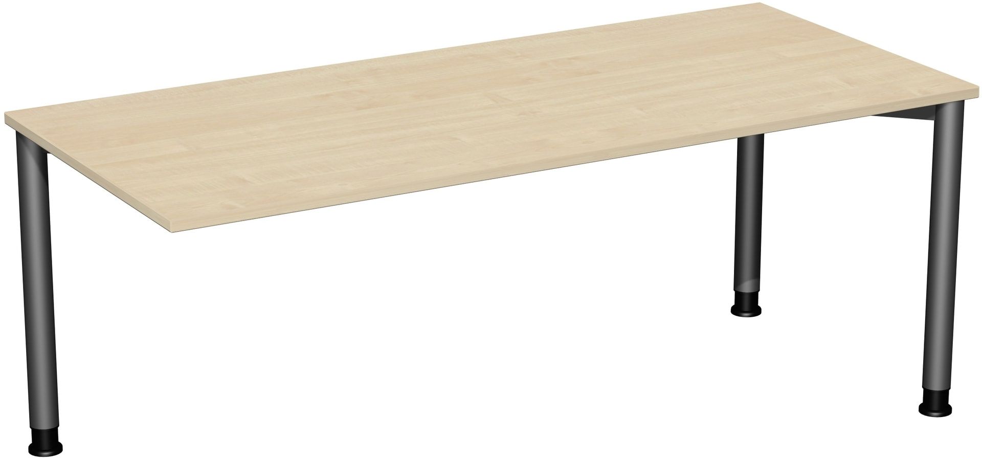 Schreibtisch - 4-Fuß Flex - Bürotisch - Höhe 680-800 mm - 1.000 x 800 mm (BxT) - Gestell anthrazit - Ahorn