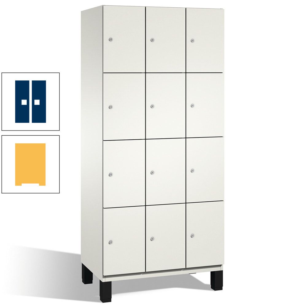 Fächerschrank, Stahlschrank, 12 Fächer, Türöffnungsbegrenzer, mit Füßen, Korpus lichtgrau, Tür anthrazitgrau, 1.980 x 900 x 525 mm (HxBxT)
