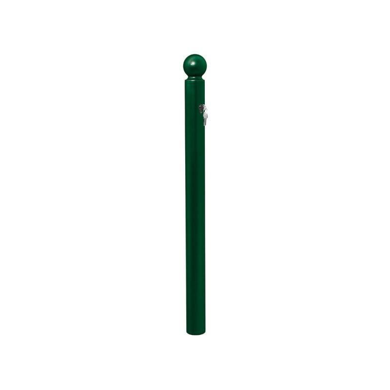 Herausnehmbarer Pfosten mit Kugelkopf und Dreikantschloss - 76 x 952 mm (DxH) - Farbe enzianblau