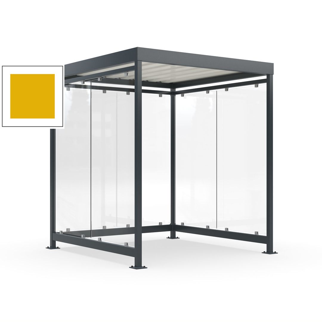 Raucherunterstand, Bushaltestelle, 6-7 Personen, 6 Wände, 2.510 x 2.165 x 2.165 mm (HxBxT), Achatgrau
