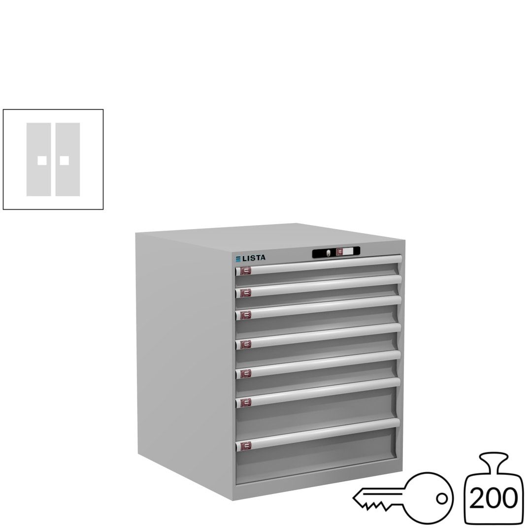 Lista Schubladenschrank - 14.409.010 - 850x717x725 mm (HxBxT) - 7 Schubladen - 75 kg - Key Lock - lichtblau (RAL 5012)