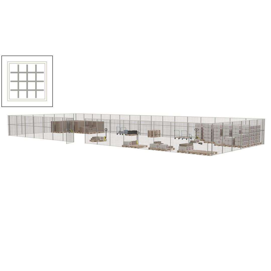 Maschinen Schutzgitter - Hallentrennwand - Sicherheitszaun - Tür - 66 m - 2.200 x 24.400 x 9.400 mm (HxBxT) - enzianblau