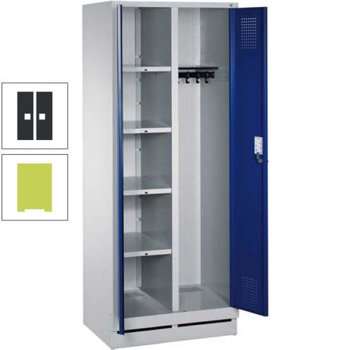 Mehrzweckschrank, Doppeltüren, Füße, 2 Abteile a 300 mm, Korpus anthrazitgrau, Tür anthrazitgrau, 1.800 x 600 x 500 mm (HxBxT)