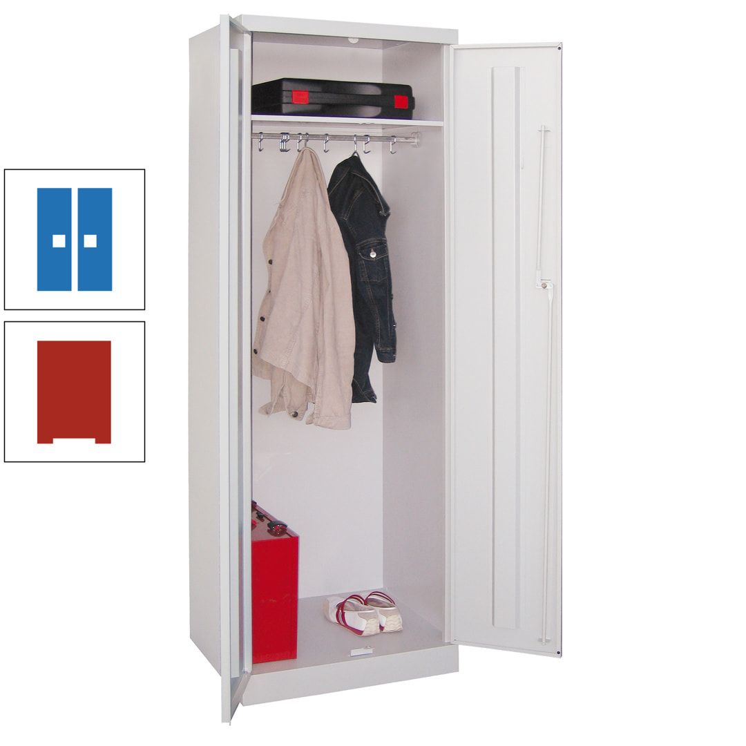Garderobenschrank - 1 Fachboden - Kleiderstange - 1.800x600x500 mm (HxBxT) - Zylinderschloss - anthrazitgrau