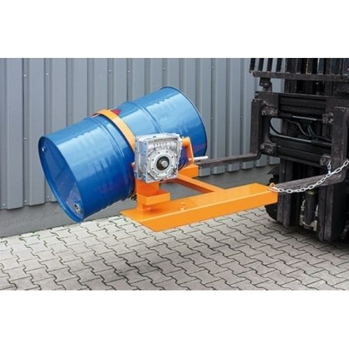 Eichinger Fasskipper für Stapler, 465 x 1.090 x 1.270 mm (HxBxT), hydraulisch, Stahlriemensicherung, 360 kg, Drehbereich 360 Grad, Farbe anthrazitgrau